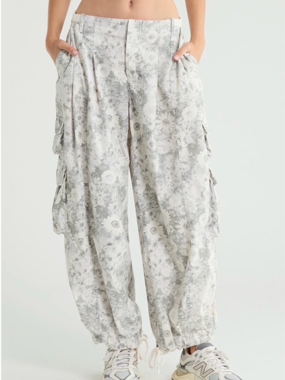 Free People Charmer Floral Cotton Blend Utility Pants